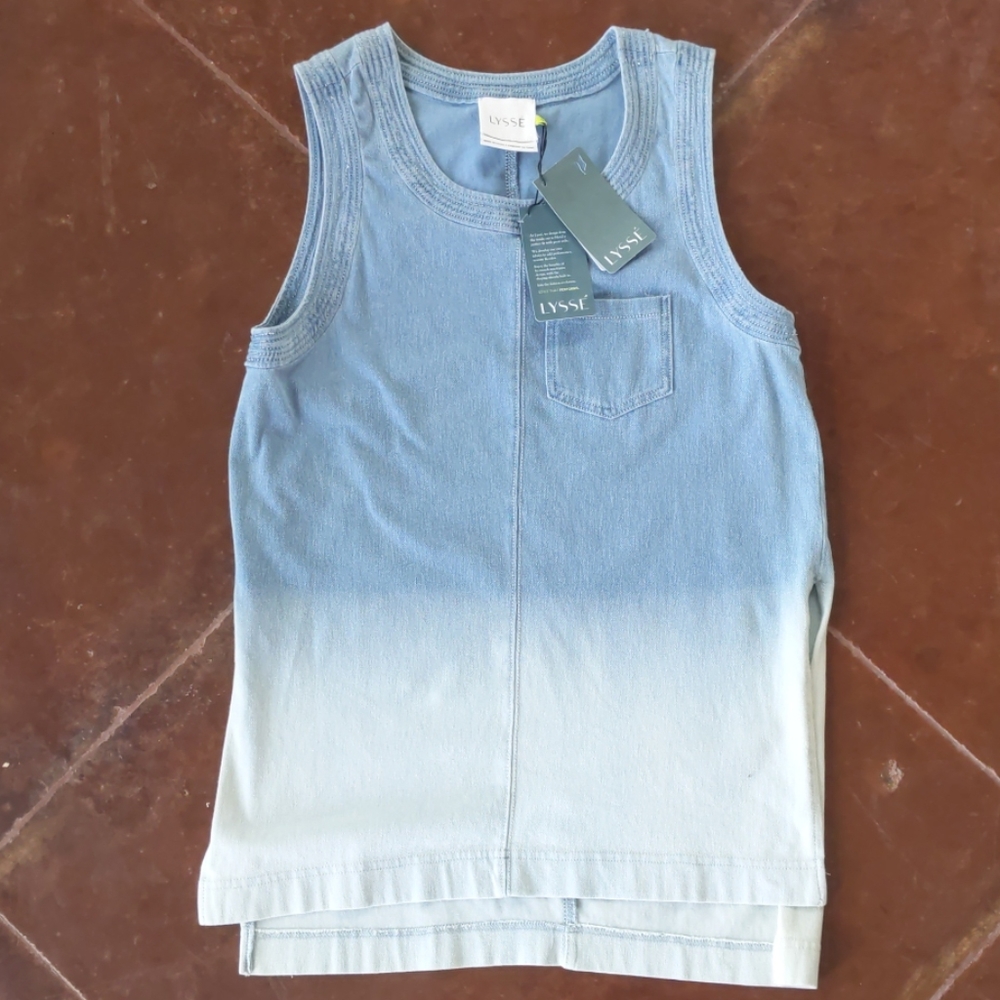 Lysse ombré bleach sleeveless tunic top